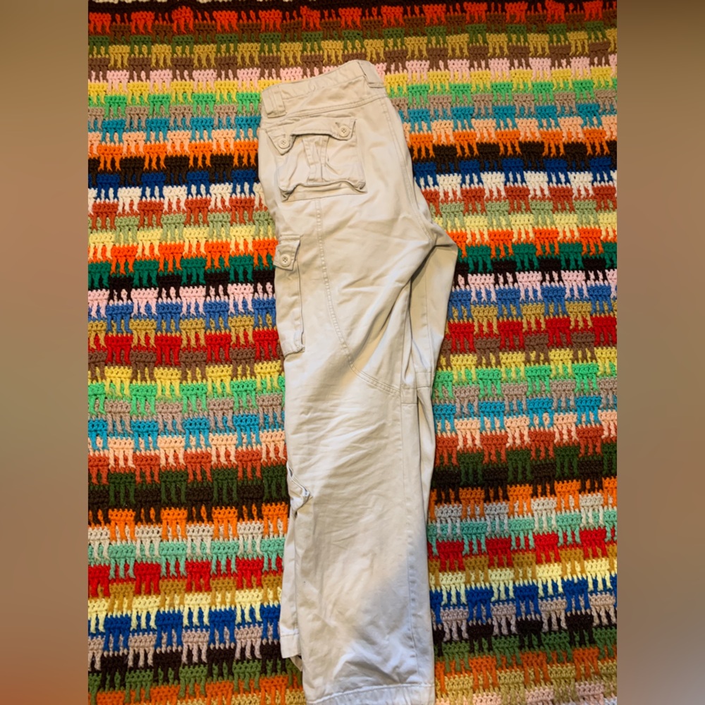 Beige thick cargo pants 33 waist